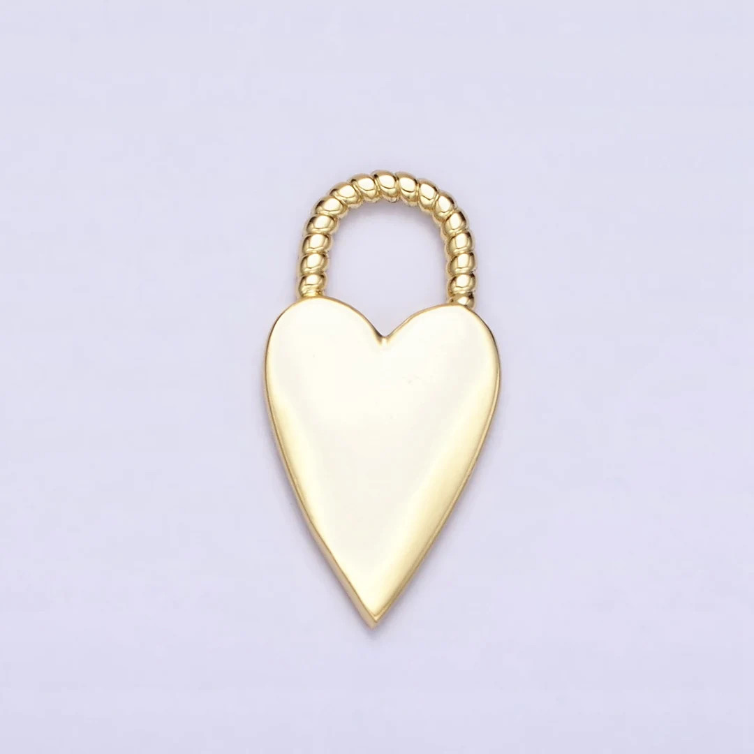 16K Gold Filled Heart Love Twisted Handle Padlock Charm AC1177 - Etsy | Etsy (US)