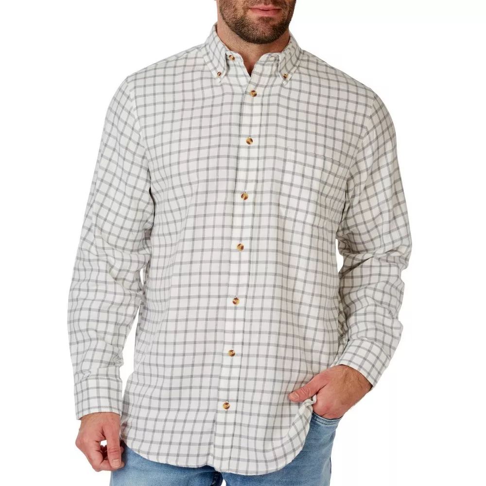 Mens Tackle & Tides White/Grey Plaid Long Sleeve Flannel | Bealls