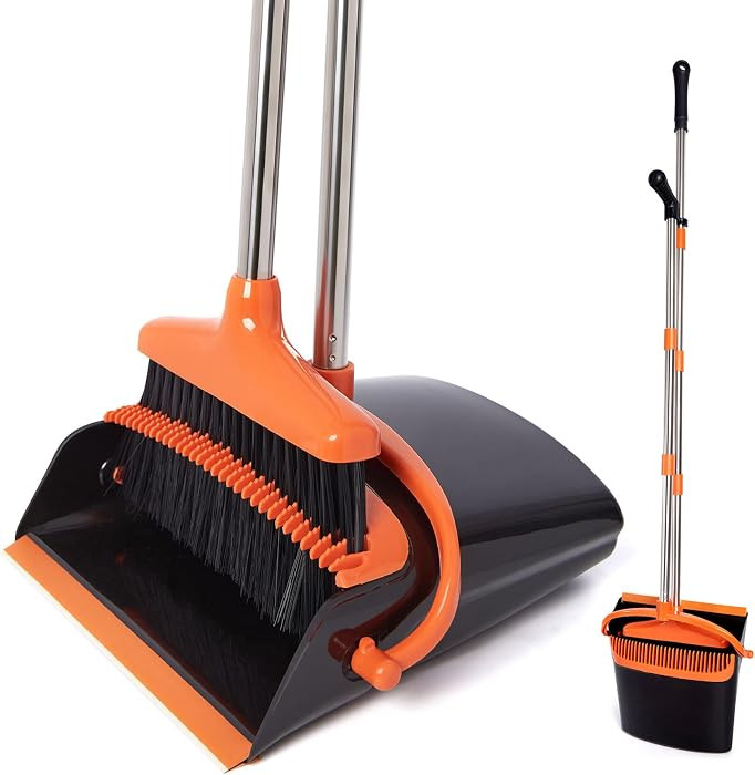 Broom and Dustpan Set,54.72" Long Handle,Standing Dustpan,1-Pack | Amazon (US)