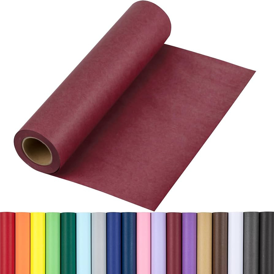 RUSPEPA Wine Red Kraft Wrapping Paper Roll, 17.5"x 393"(32.8'), Recyclable Wine Red Gift Wrap Pap... | Amazon (US)