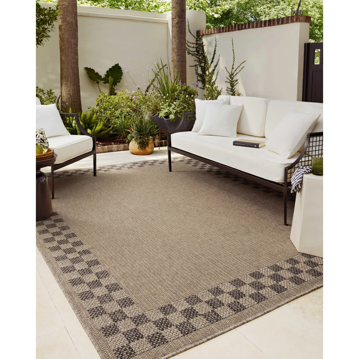 Chris Loves Julia x Loloi Providence Natural / Charcoal Indoor/Outdoor Area Rug | Wayfair North America