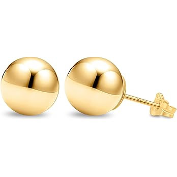 Kezef 14K Gold Filled Ball Stud Earrings for Women - Thick 14K Gold Layer, Hypoallergenic for Sen... | Amazon (US)