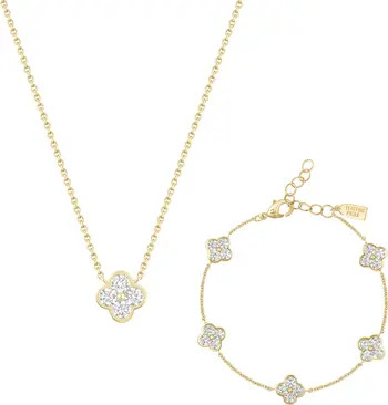 Electric Picks Camilla Clover Necklace and Bracelet - Set of 2 | Nordstrom | Nordstrom