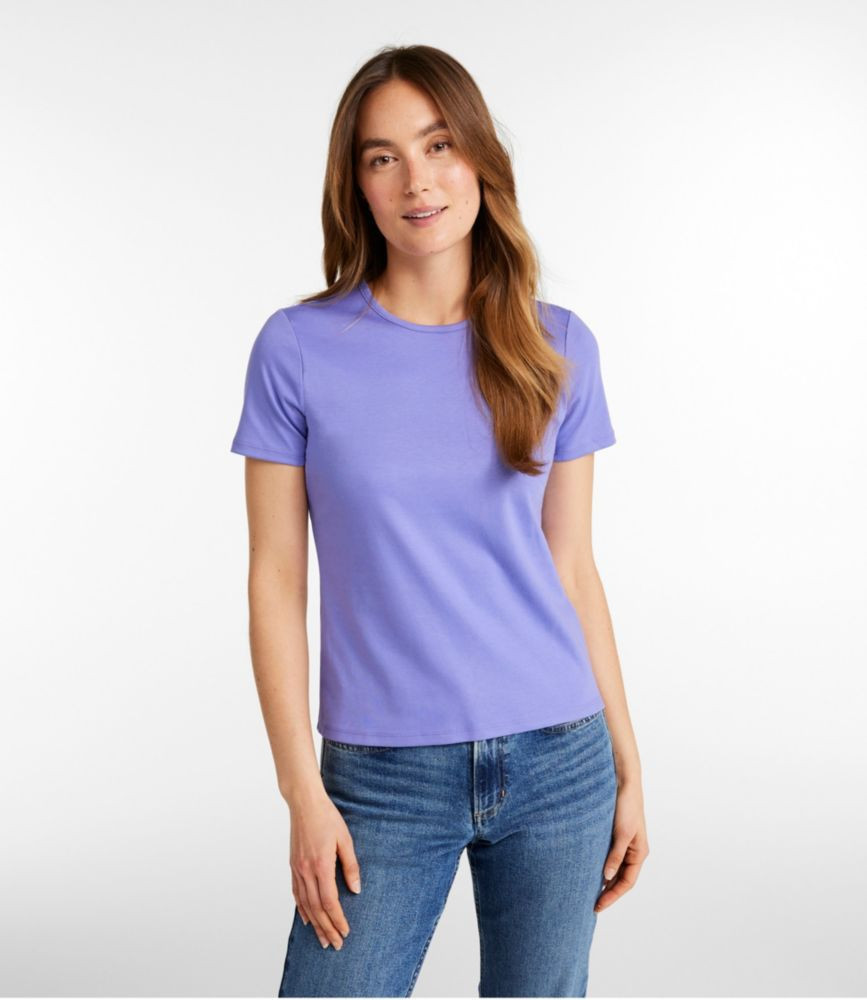 Women's Pima Cotton Tee, Short-Sleeve Crewneck Dusty Purple Small, Supima Cotton Pima L.L.Bean | L.L. Bean