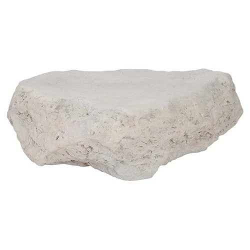 Phillips Collection Boulder Coastal Off-White Resin Block Outdoor Coffee Table - Small | Kathy Kuo Home
