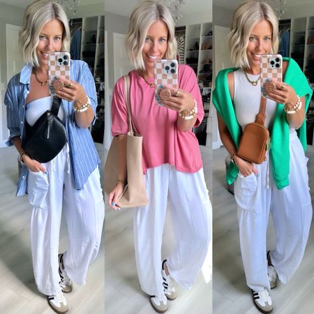If you are not a big fan of shorts then you are gonna want these flowy pants that are perfect for summer!!!! So many ways to dress them up or down!!!! The white is surprisingly not see through either!!!
⬇️⬇️⬇️
Wearing my true sized small in everything except the green sweatshirt sized up to large for roomy fit! 

#LTKFindsUnder100 #LTKStyleTip #LTKFindsUnder50