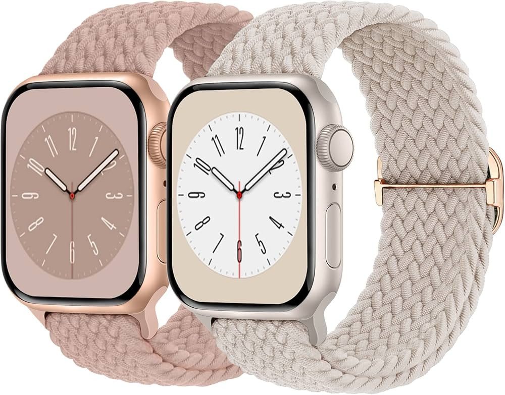 Braided Solo Loop Compatible with Apple Watch Band 38mm 40mm 41mm Women Men, Adjustable Stretchy Ban | Amazon (US)