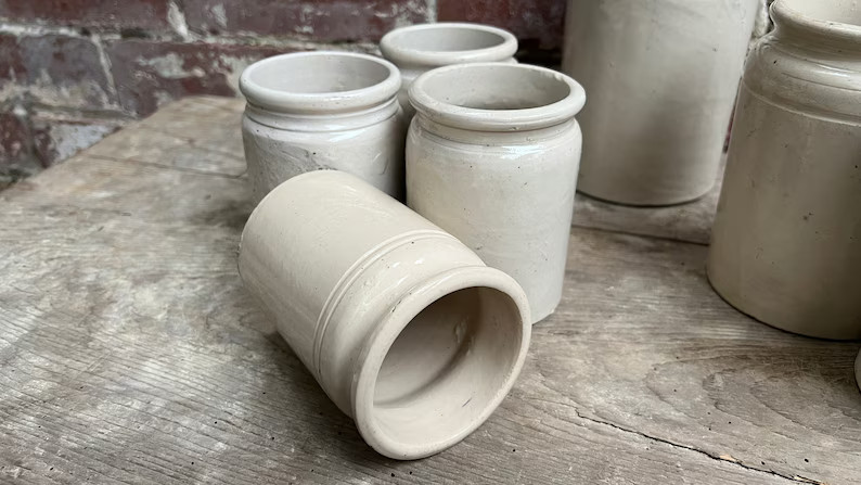 Victorian Stoneware Pots 1890's Antique Pottery Hand Crafted - Etsy | Etsy (US)