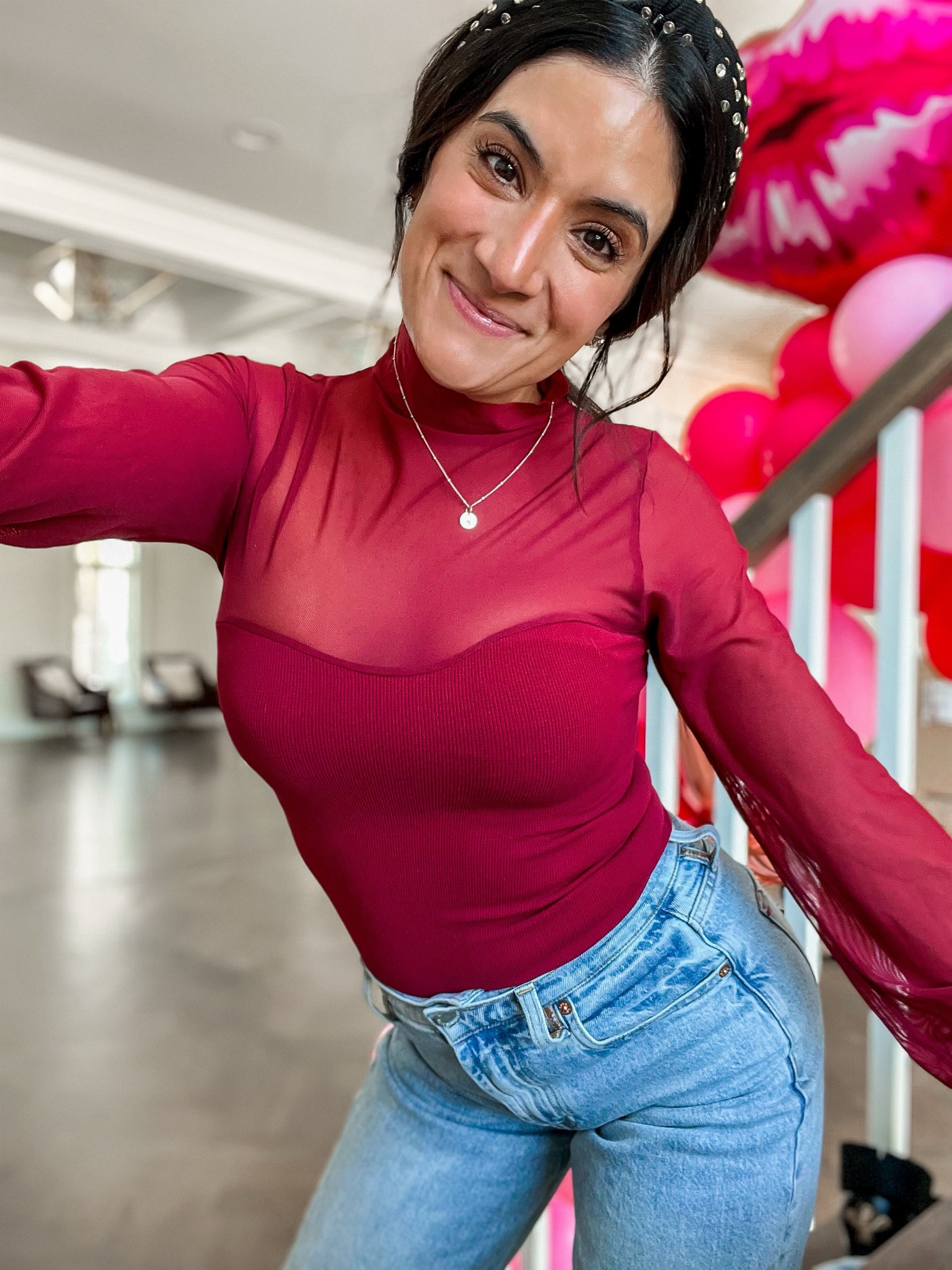 Date night 💋 or just a Wednesday night! ♥️

#freepeople #meshtop #datenight #ootd #datenightoutfit #valentinesdayoutfit #momstyle #aliceandolivia #widelegjeans #denim 

#LTKstyletip #LTKover40 #LTKfindsunder50