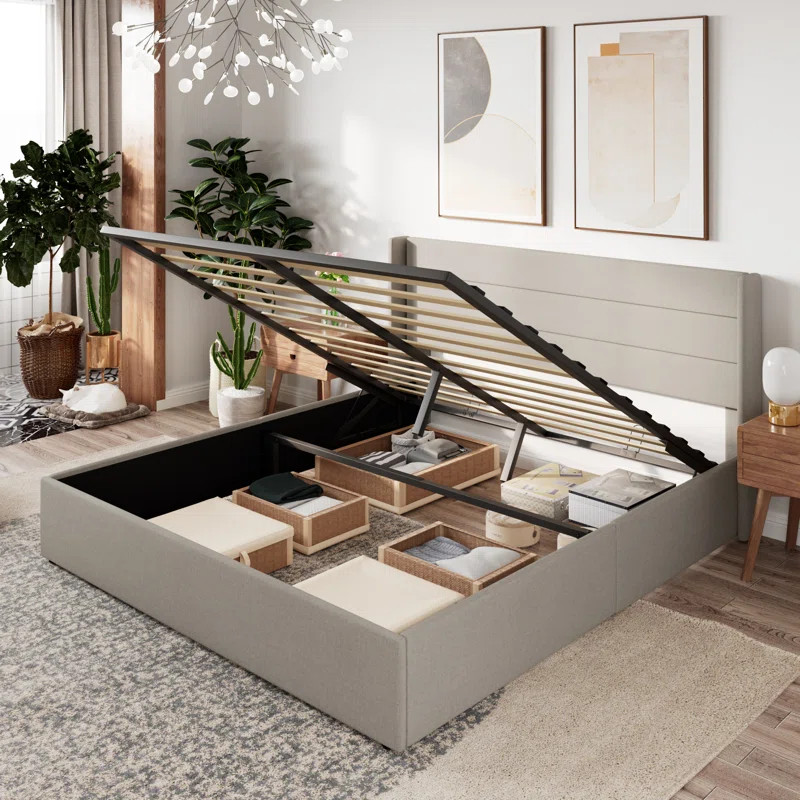 Latitude Run® Braya Hydraulic Lift Up Storage Upholstered Platform Bed & Reviews | Wayfair | Wayfair North America