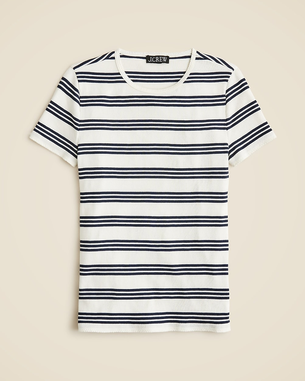 Fine rib short-sleeve T-shirt in stripe | J. Crew US
