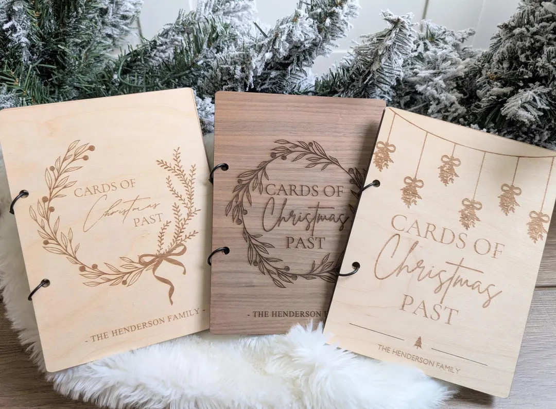 Christmas Card Keeper Custom Christmas Memory Book Cards of Christmas Past Personalized Card Disp... | Etsy (US)
