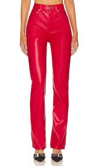Faux Leather Heston Straight Leg Pants in Jester Red | Revolve Clothing (Global)
