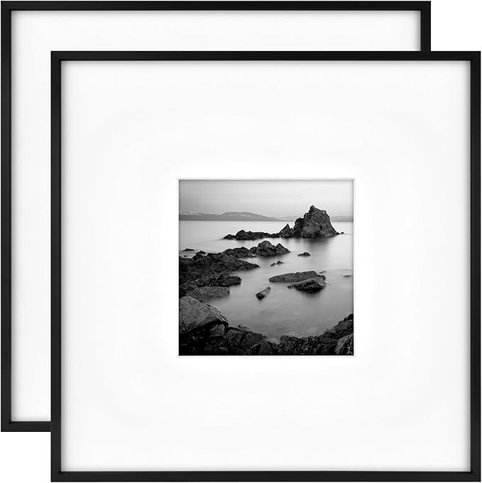 MCS Master & Co. Foundry Metal 18x18 Matted Picture Frame with 8x8 Photo Display, Black Vertical ... | Amazon (US)