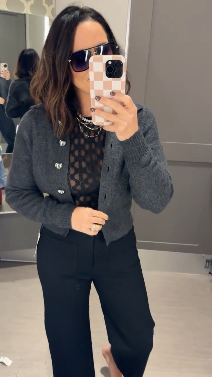 Y’all this outfit is perfect for fall workwear, an office Christmas party, or even a night out. I love the elevated look with the lace top! Target fall fashion, Target holiday outfits, black lace top, elevated basics, grey cardigan, black holiday outfits, Target style, VintagePickinn

#LTKSeasonal #LTKStyleTip #LTKHoliday