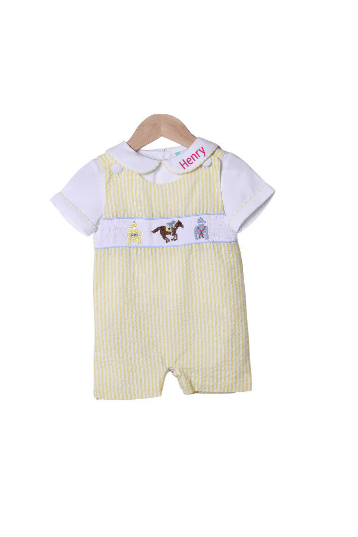 Smocked Derby Classic Seersucker 2Pc JonJon | The Smocked Flamingo