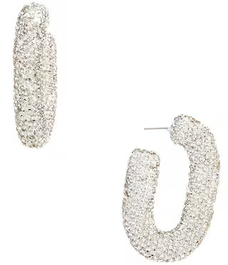 Natasha Accessories Stone C Hoop Earrings | Dillard's | Dillard's