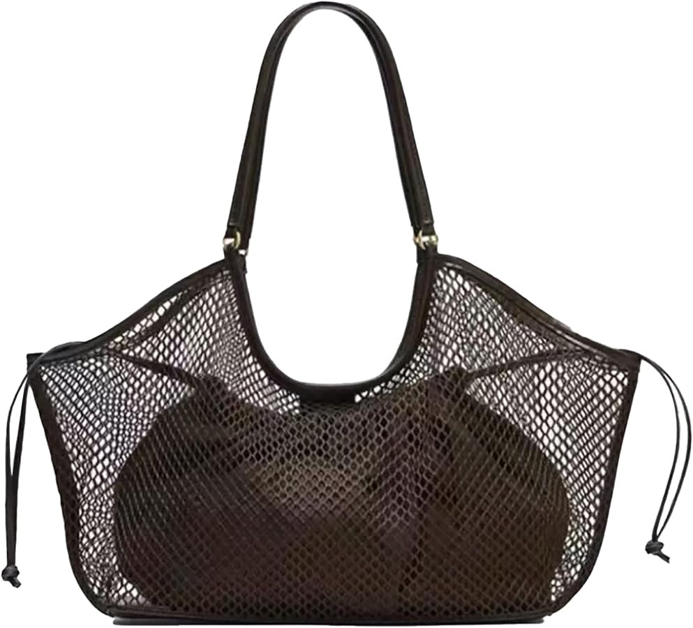 Large Mesh Hobo for Women Summer Beach Bag with Inner Bag Large Tote Elegant Purses for Vacation ... | Amazon (US)