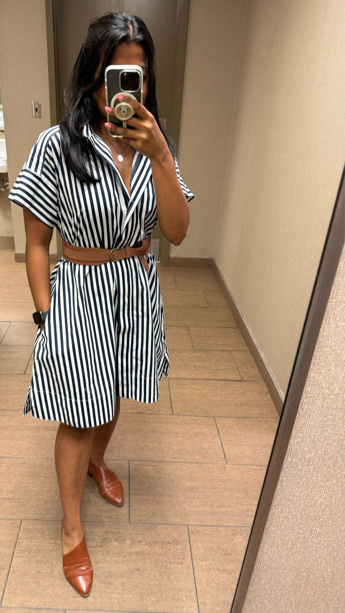 Work OOTD: Loft stripped dress. 

#LTKworkwear
