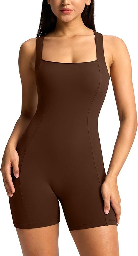 Womens Jumpsuits Unitard One Piece Workout Bodysuits Shorts Rompers Sleeveless | Amazon (US)