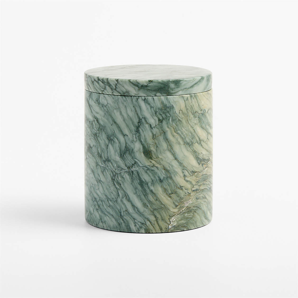 Verde Green Marble Canister | Crate & Barrel | Crate & Barrel