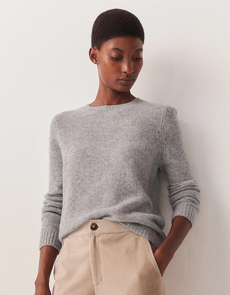 Cashmere Layering Crew Neck Jumper | The White Company (UK)