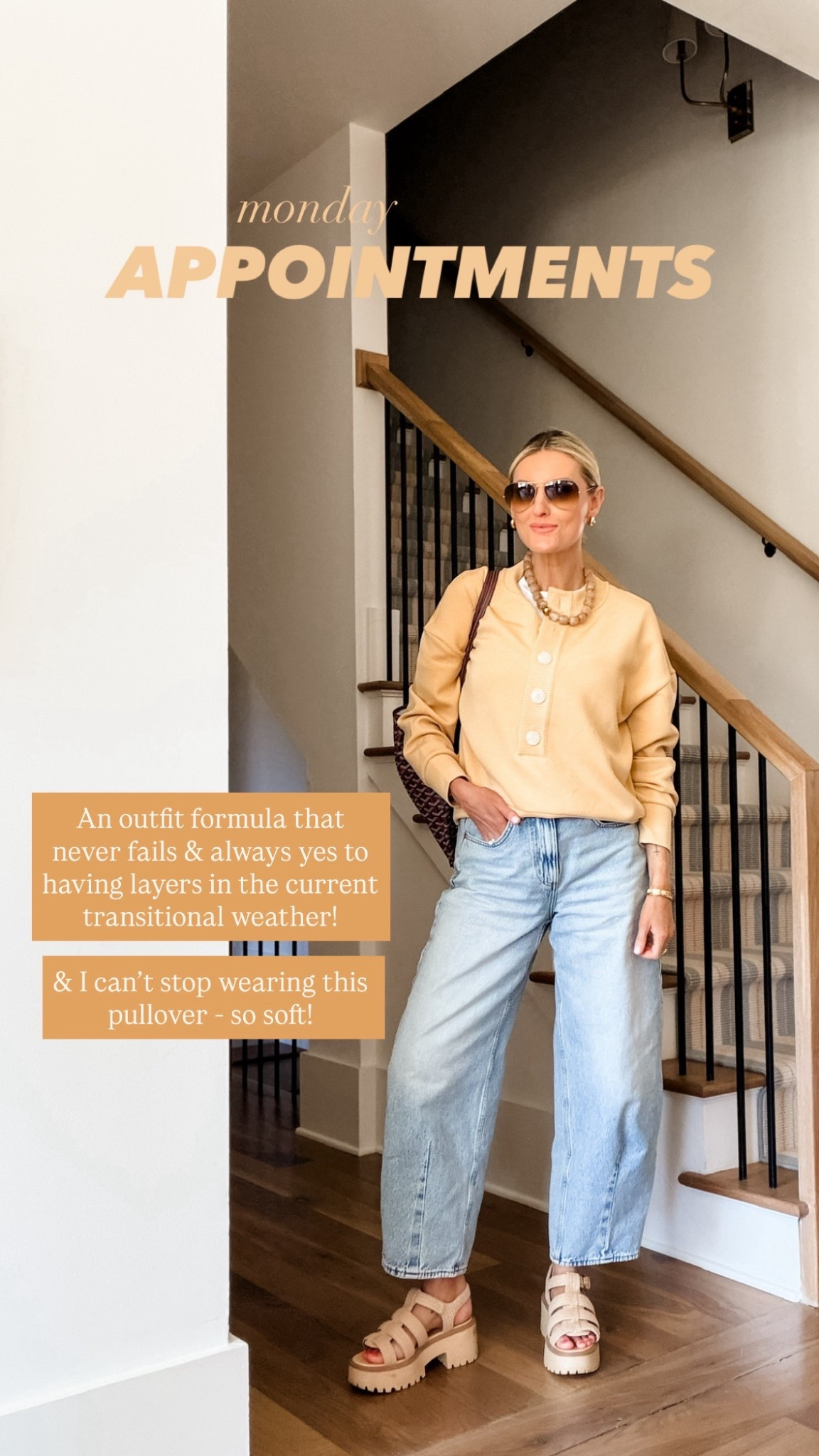 This yellow pullover might be my new favorite! I’ve been wearing it on repeat! Plus, my favorite barrel jeans as of late - the stock is low, but I linked another wash! Wearing S/4!

Loverly Grey, Target, Varley, spring outift, barrel jeans, pullover 

#LTKmomlife #LTKSeasonal