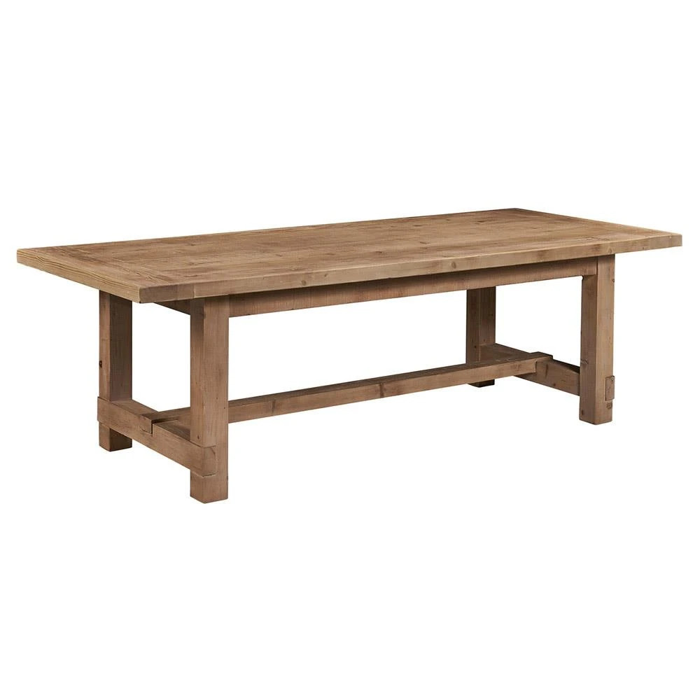 Ben Rustic Brown Reclaimed Pine Rectangular Extendable Dining Table - 96-126"W | Kathy Kuo Home