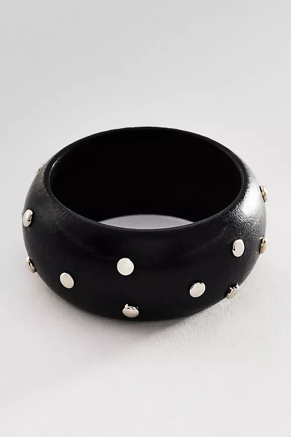 Studded Wood Bangle Bracelet | Anthropologie (US)