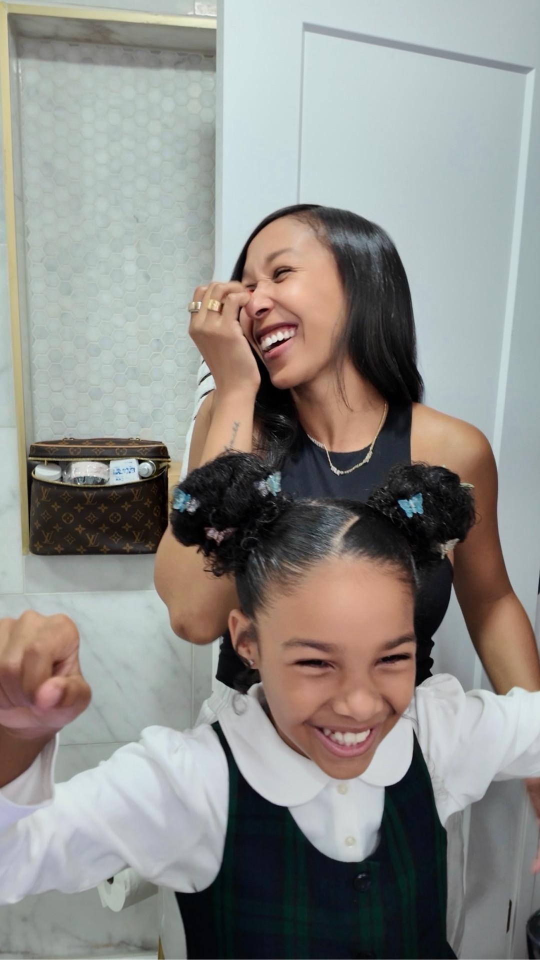 The hairstyle of the day done at my morning salon. The butterfly clips are mine from when I was younger. 

#LTKFamily #LTKBeauty #LTKKids