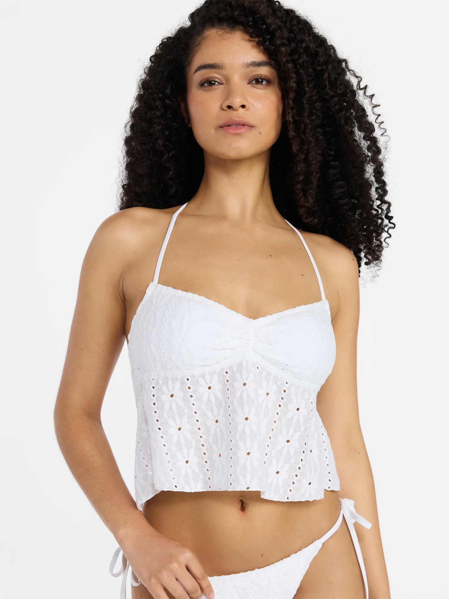 No Boundaries Missy Daisy Halter Crop Tankini, Women's XXS-XXL | Walmart (US)