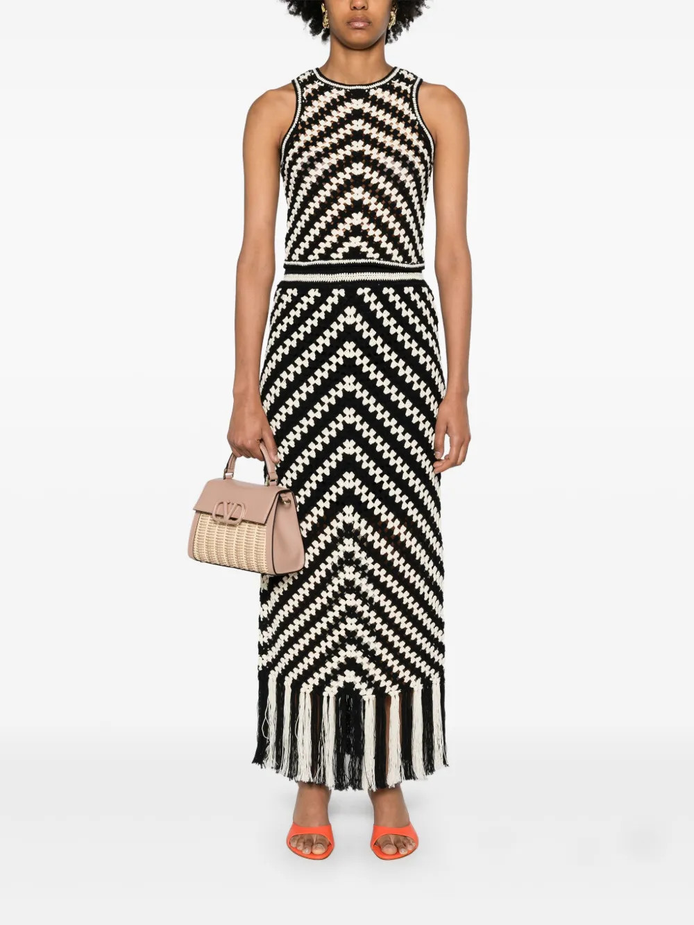 ZIMMERMANN Halliday Crochet Midi Skirt | Black | FARFETCH SE | Farfetch Global