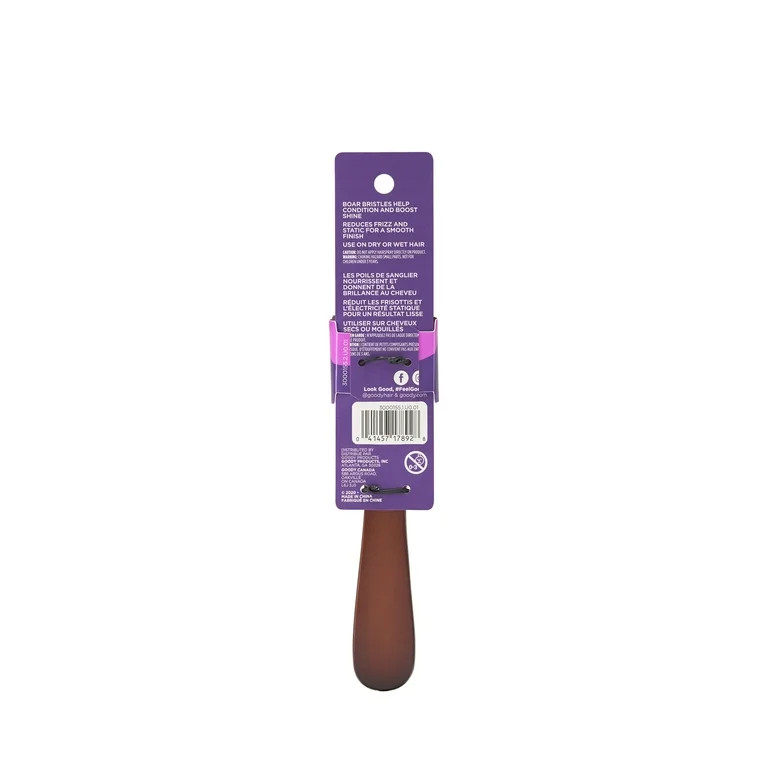 Goody Wood Boar Brush, Smooth And Sleek Styles, Natural Boar Bristles, 1 Ct, For All Hair Types | Walmart (US)