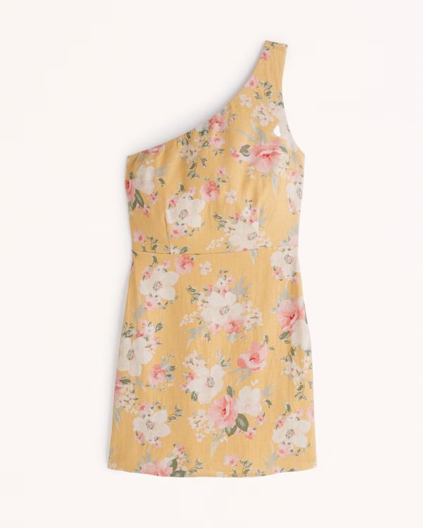 Asymmetrical Scrunchie Strap Mini Dress | Abercrombie & Fitch (US)