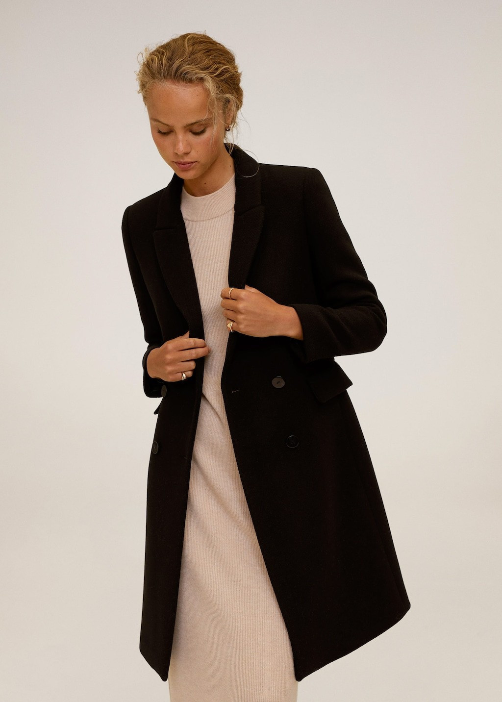 Double-breasted wool coat | MANGO (US)