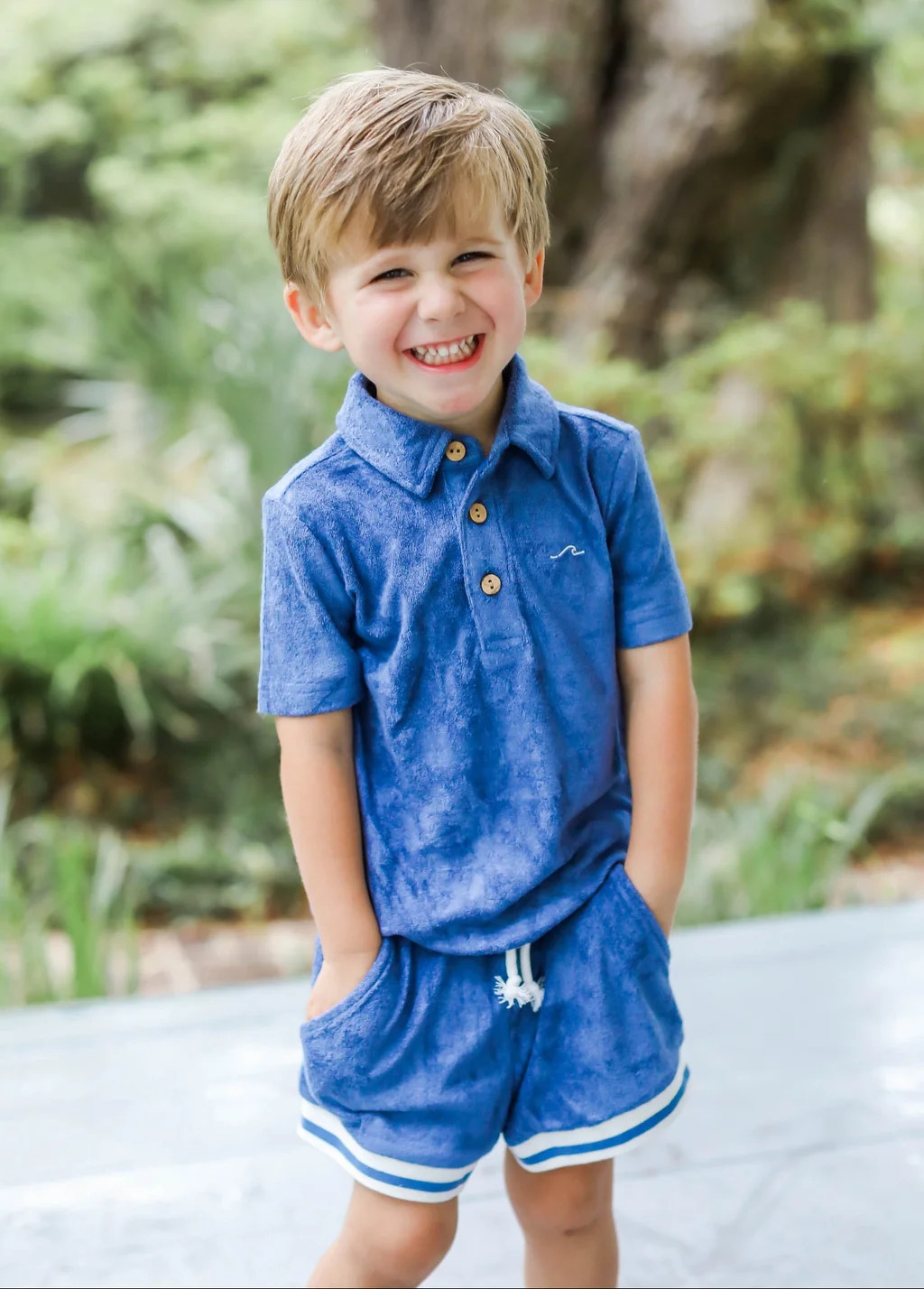 Lanier Bamboo Terry Set - Navy | Love and Grow Clothing Co
