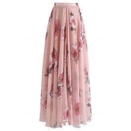 Pink Rose Panache Maxi Skirt | Chicwish