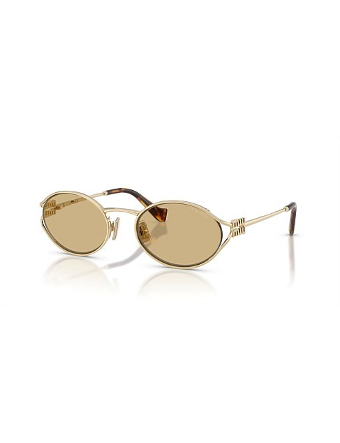 Oval PALE GOLD YELLOW Sunglasses | David Jones (Australia & New Zealand)