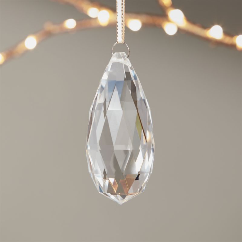 Jewel Clear Glass Drop Ornament + Reviews | CB2 | CB2