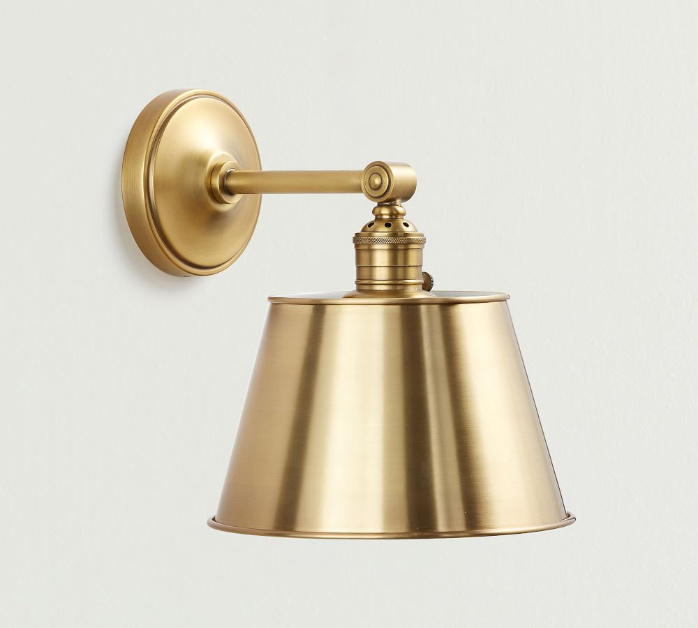 Straight Arm Tapered Metal Shade Sconce | Pottery Barn (US)