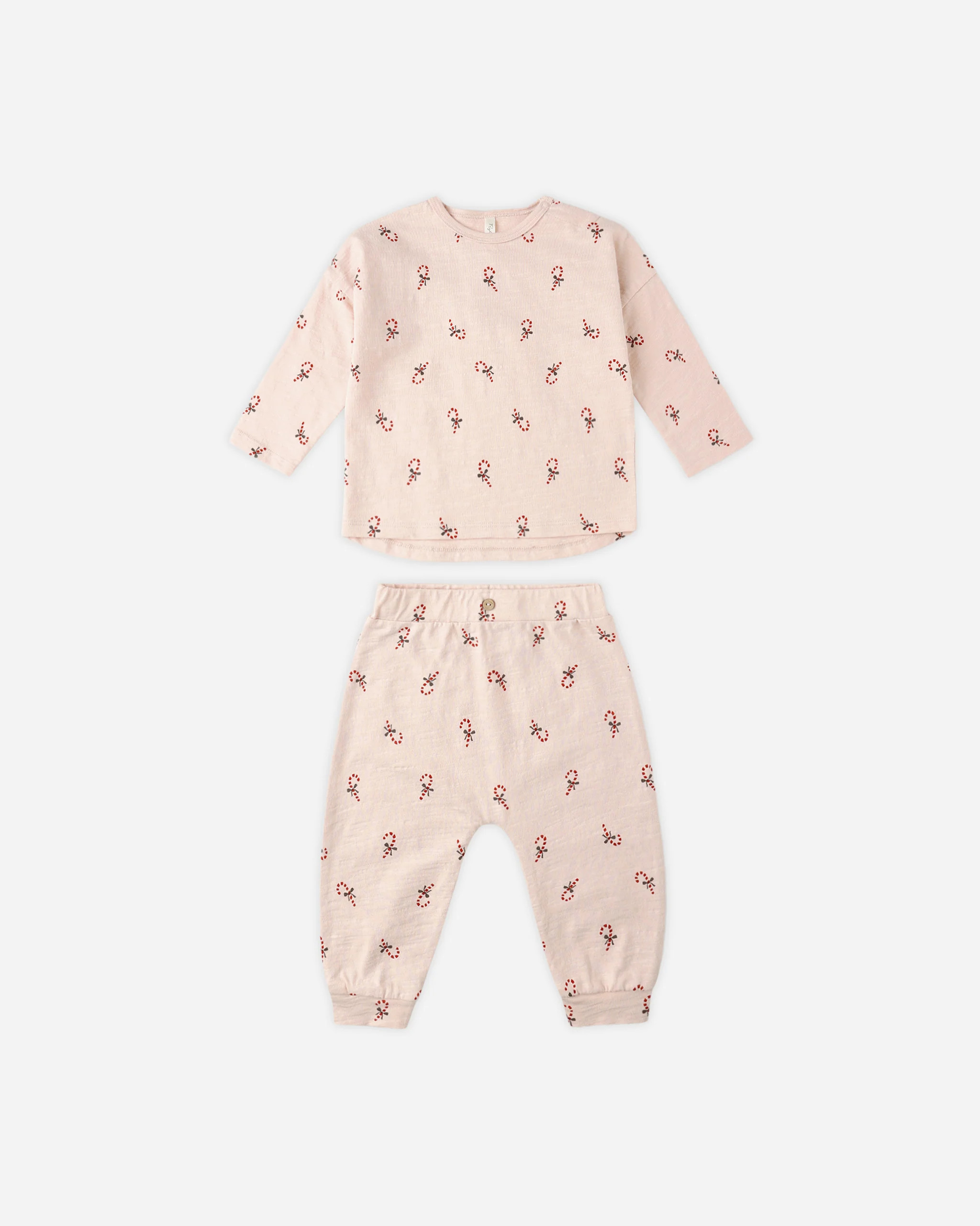 Long Sleeve Tee + Pant Set || Candy Canes | Rylee + Cru