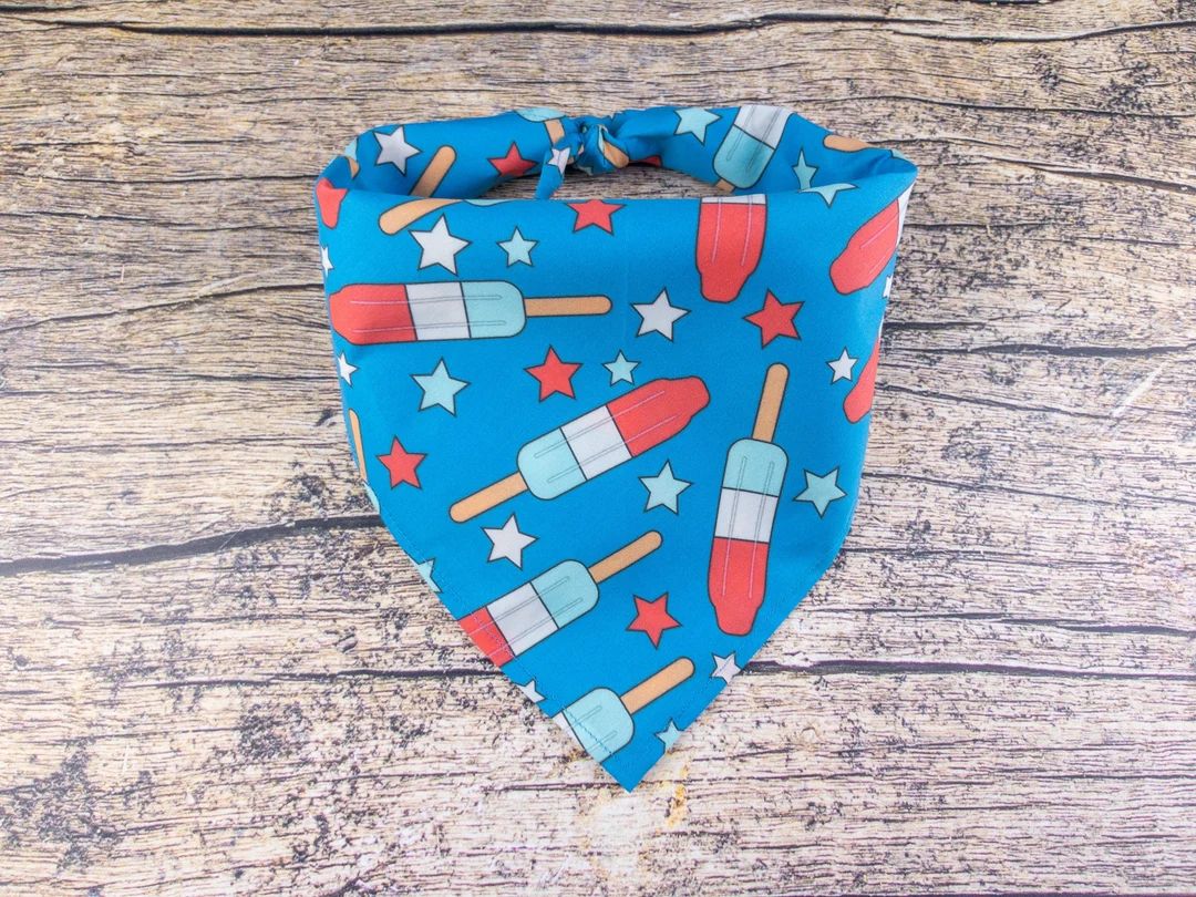 Fourth of July Dog Bandana Large Popsicles | Tie On Dog Scarf | Summer Dog Bandana | Popsicle  Do... | Etsy (US)