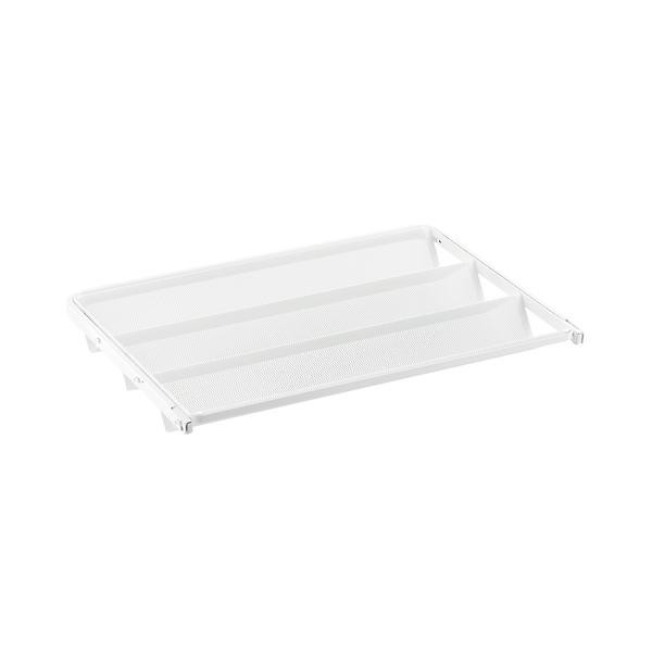 White Elfa Gliding Tiered Shelves | The Container Store