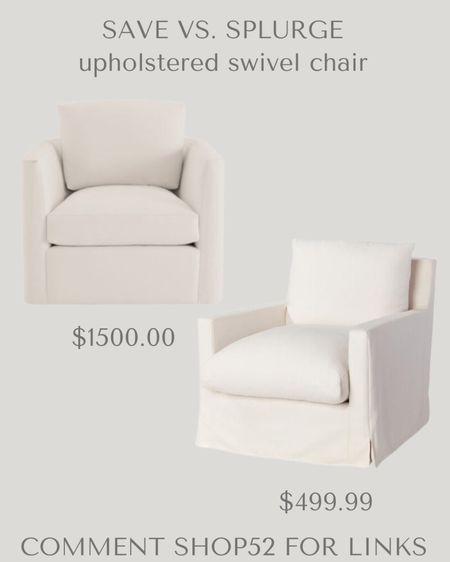 Save versus splurge upholstered swivel chairs perfect for a living room, office or bedroom  

#LTKstyletip #LTKFind #LTKhome