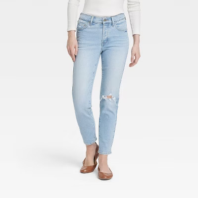 Women's Mid-Rise 80's Slim Fit Jeans - Universal Thread™ Light Wash 2: Denim, Ankle Length, Fly... | Target