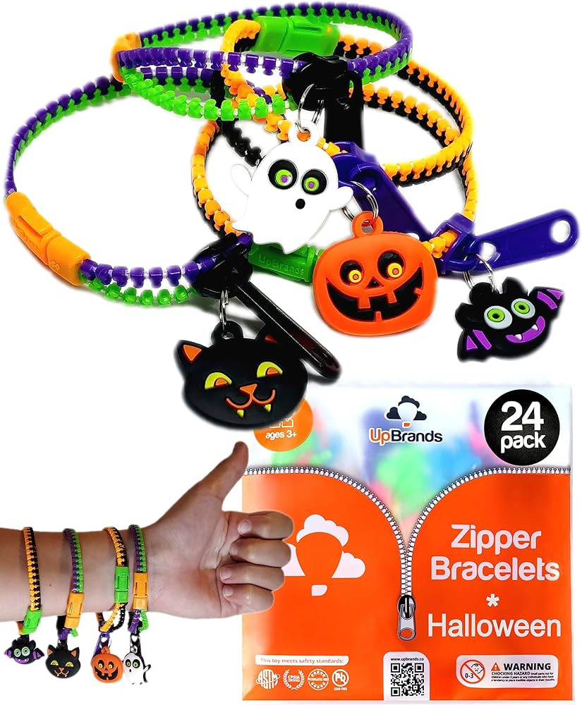 UpBrands Halloween Party Favor For Kids Zipper Bracelets Bulk Set, Kit for Birthday, Goodie Bags ... | Amazon (US)