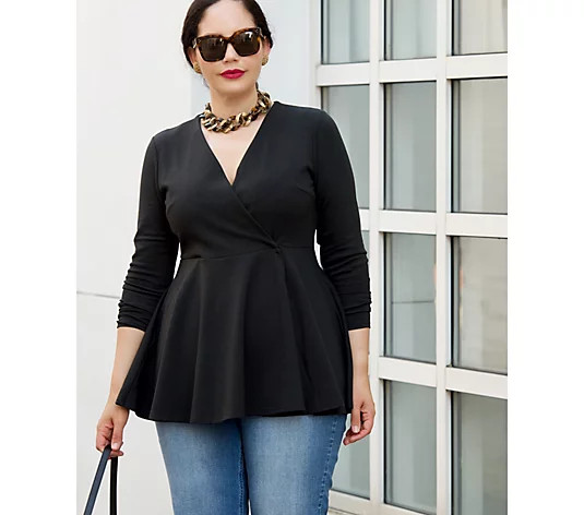 Girl With Curves Ponte Peplum Blazer | QVC