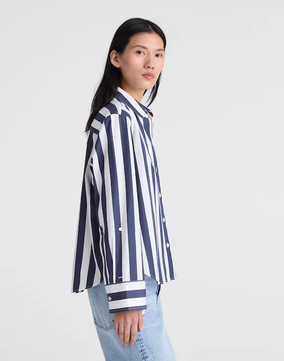 The Signature Y-Neck Shirt in Poplin | Madewell