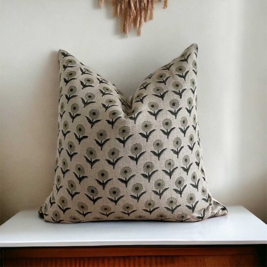 ACCORD Designer Linen Pillow Cover, Home Decor Pillow, Block Print Pillow, Block Linen Pillow, Ne... | Etsy (US)
