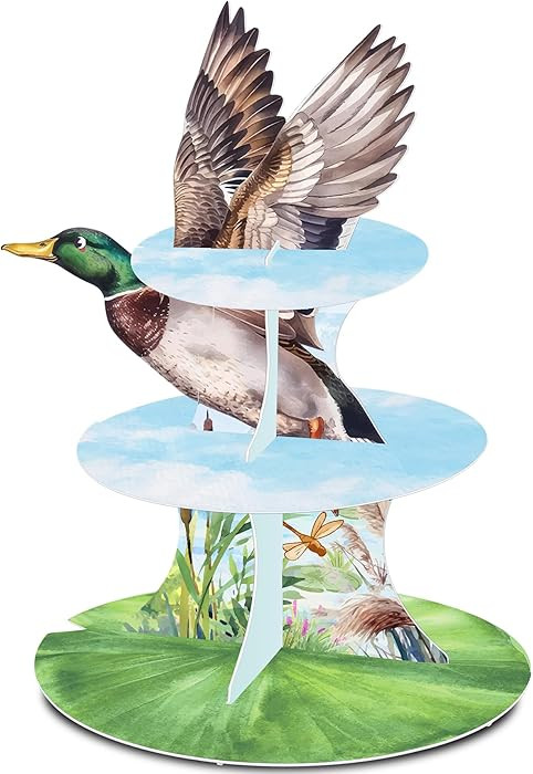 GRULLIN Mallard Duck Hunting Cupcake Stand 1PCS, for One Lucky Duck First Birthday Baby Shower Pa... | Amazon (US)
